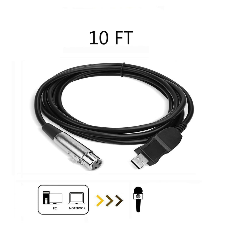 [AUSTRALIA] - TraderPlus 10 feet USB Male to XLR Female Audio Cable Cord Adapter Converter for Microphone, Studio, Keyboard, Instrument Recording, Karaoke 