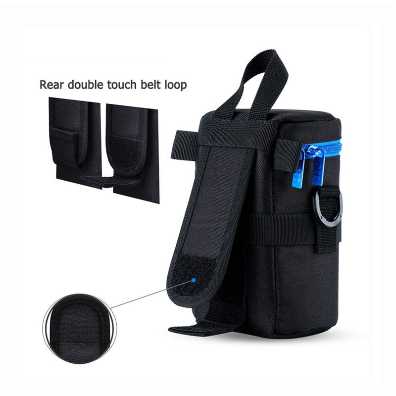 JJC Camera Lens Pouch Case for Canon RF 85mm EF-S 55-250mm EF 24-70mm Nikon Nikkor AF 70-300mm and More, Zipper Polyester Lens Protective Bag Interior Size 3.15x6.69” L