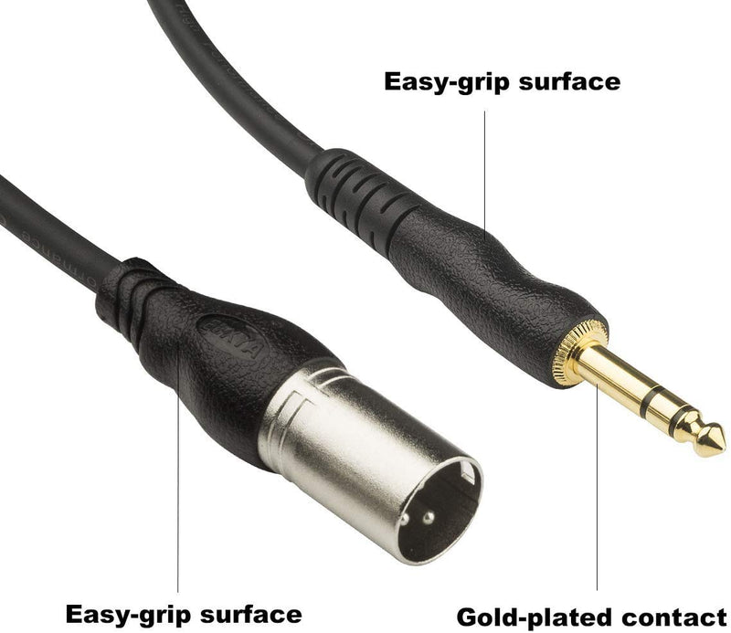 [AUSTRALIA] - XLR TRS Cable 6 Ft 2 Pack, EBXYA 1/4 Inch TRS to XLR Male Microphone Cable Balanced 6 Feet/2M XLR male to 1/4 TRS/2M 