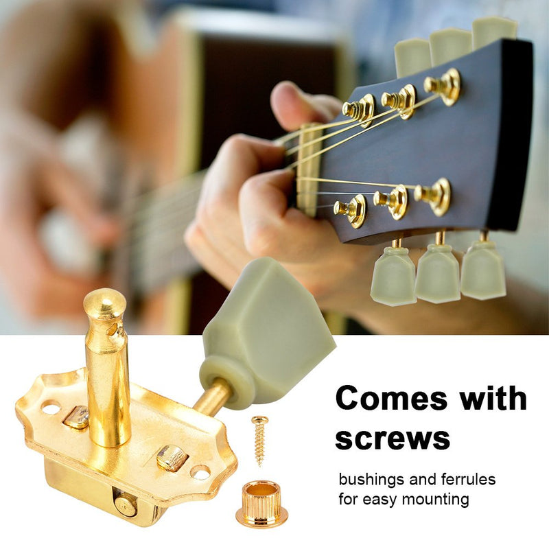 Guitar String Tuning Pegs 3L3R, Semi-Closed Tuners Imitation Jade Stone Machine Head …