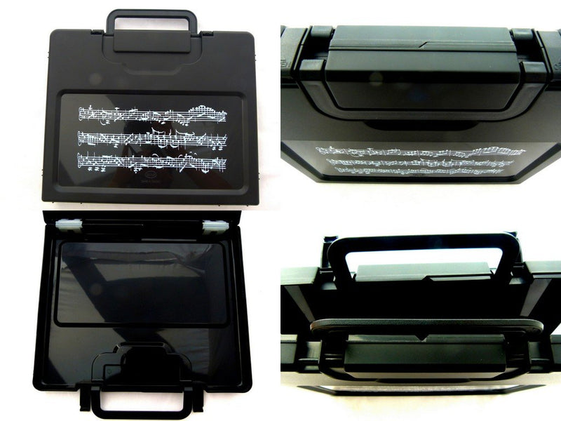 Music Themed Music Score Sheets Design Black Plastic A4 Carry-on File Case/Bag