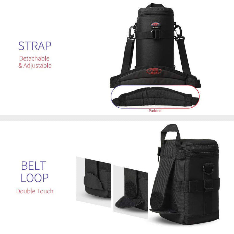 [AUSTRALIA] - Lens Pouch for DSLR Camera Lens Fits for Canon, Nikon, Pentax, Sony, Olympus, Panasonic, and Other Lens BL-0009 BL-009 