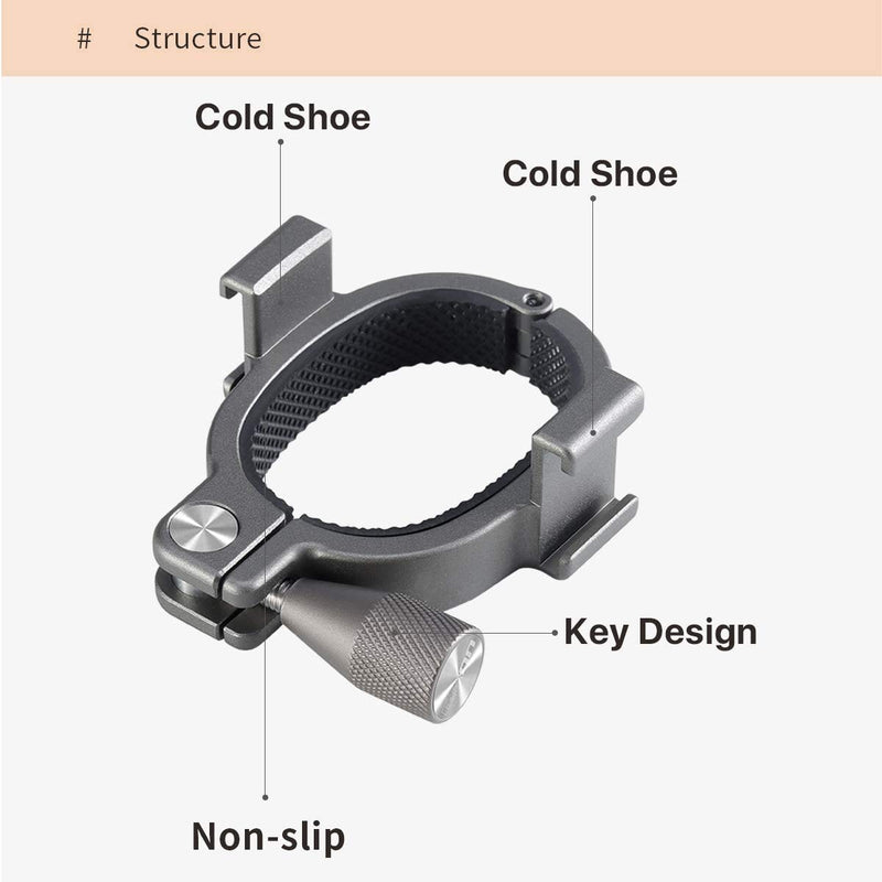 UURig R037 Dual Cold Shoe Bracket for DJI Osmo Mobile 3 | Mounting Clamp for Microphones and Video Lights