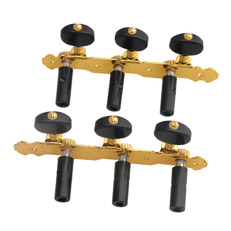 lovermusic Lovermusic Black Gold 1 Left 1 Right Classical Guitar-String Tuning Pegs Tuners Machine Heads Ratio 1:18