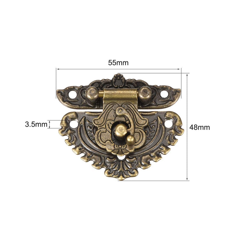 uxcell 4 Sets Wood Case Chest Box Rectangle Clasp Closure Hasp Latches Bronze Tone 55 x 48mm