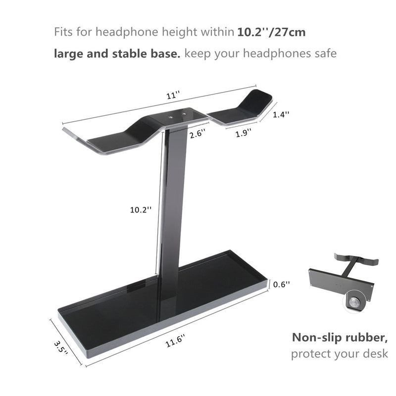 Headphone Stand, MOCREO Acrylic Dual Balance Headset Stand Gaming Headphone Holder/Mount/Hanger, Desktop Headset Holder/Mount/Hanger, Extra Thick