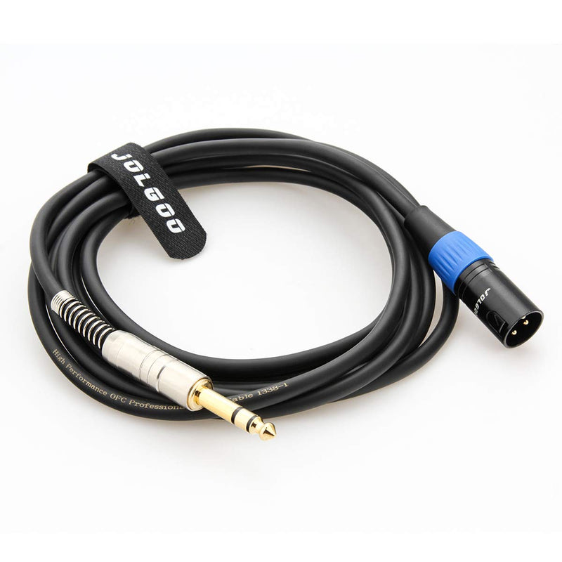 [AUSTRALIA] - 1/4 Inch TRS to XLR Male Cable, Balanced 6.35mm TRS Plug to 3-pin XLR Male, Quarter inch TRS Male to XLR Male Microphone Cable, 10 Feet - JOLGOO 