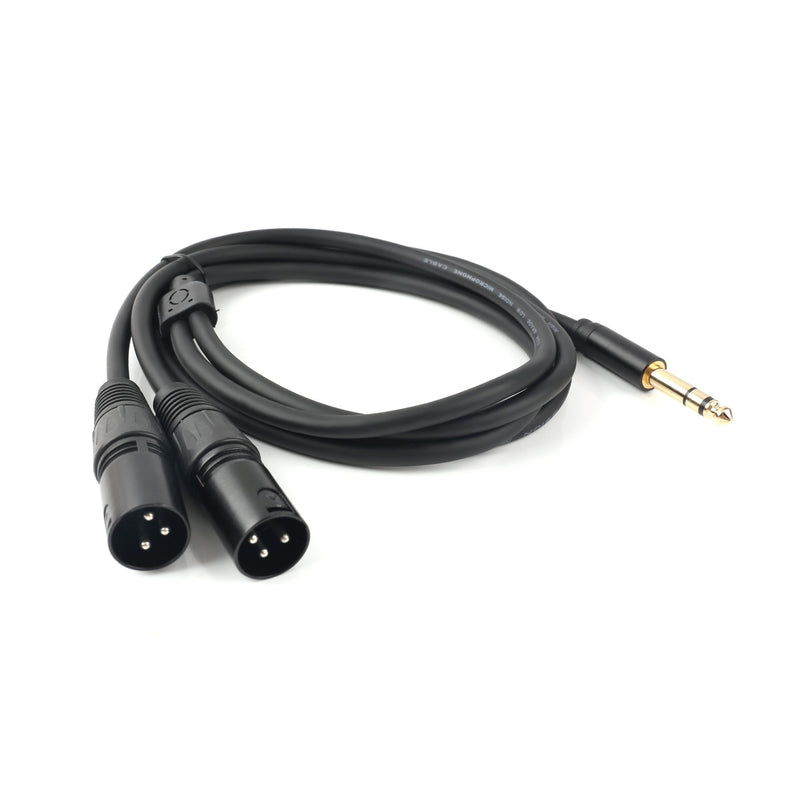 [AUSTRALIA] - SiYear Profession 6.35mm (1/4inch) TRS Male Plug to 2 Dual XLR Male Microphone Stereo Unbalanced Audio Converter Adapter Y Splitte Cable Cord （5FT/1.5M) 6.35-2XLRM-1.5M 