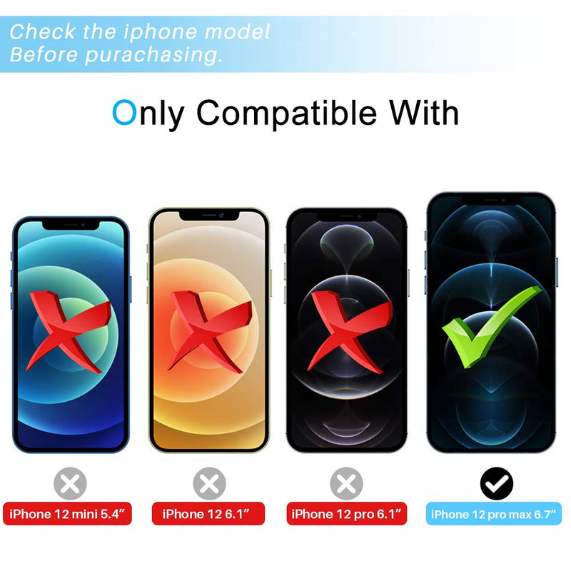 LϟK [2+3 Pack] Compatible for iPhone 12 Pro Max 5G 6.7 inch, 2 Pack Privacy Screen Protector + 3 Pack Camera Lens Protector, 9H Hardness Case Friendly, Installation Tray [Not for iPhone 12 Pro]