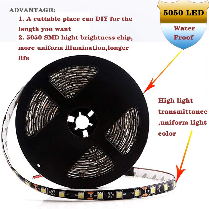 [AUSTRALIA] - Qoope - Led Strip Lights Waterproof, Flexible Led Light Strips, Green Led Strip 16.4Ft 5M 5050 SMD 300 LED For Bedroom Boat Car TV backlighting, Party Holiday, Stage lights, Christmas and More 