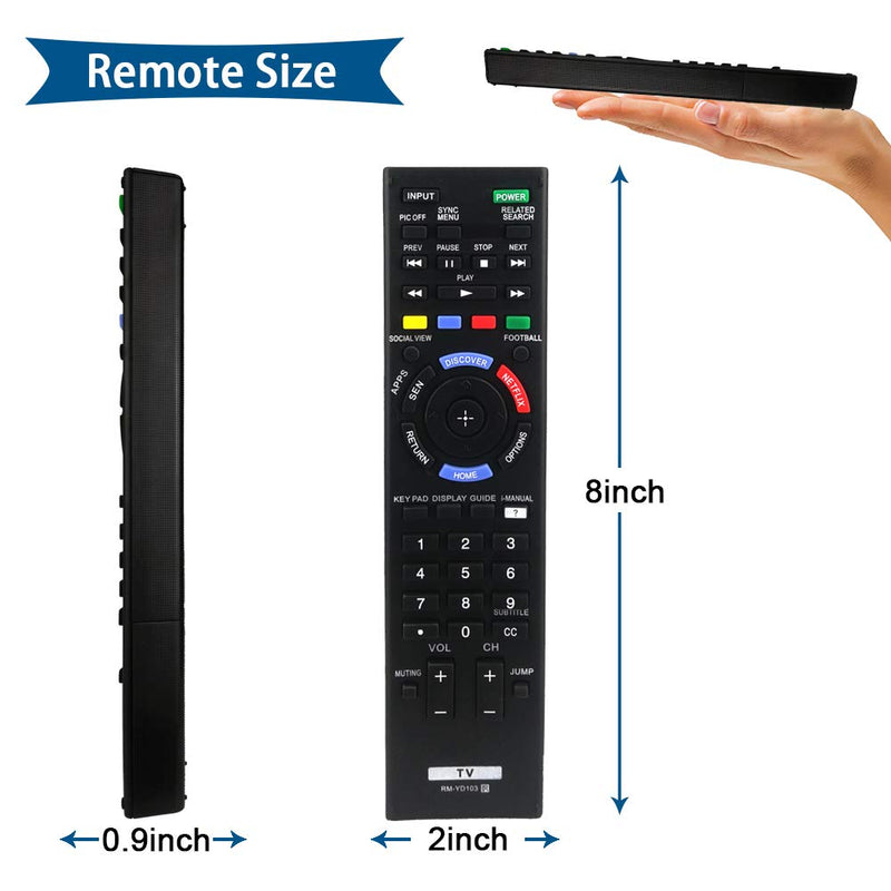 AZMKIMI RM-YD102 RM-YD103 Universal TV Remote Control Replacement for Sony Bravia HDTV LCD LED 3D Smart TV