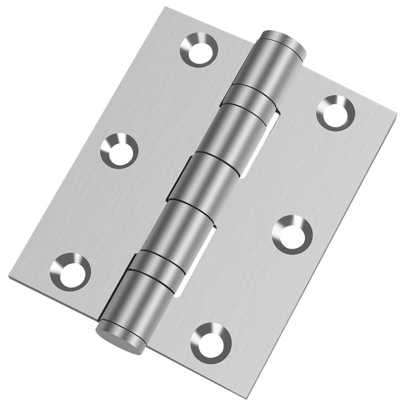 Hommyzone Commercial and Residential 3‘’x 2.4‘’ 304 Stainless Steel Door Hinges,3 Inch Ball Bearing Hinge with Square Corners (Silver)-Pack of 2