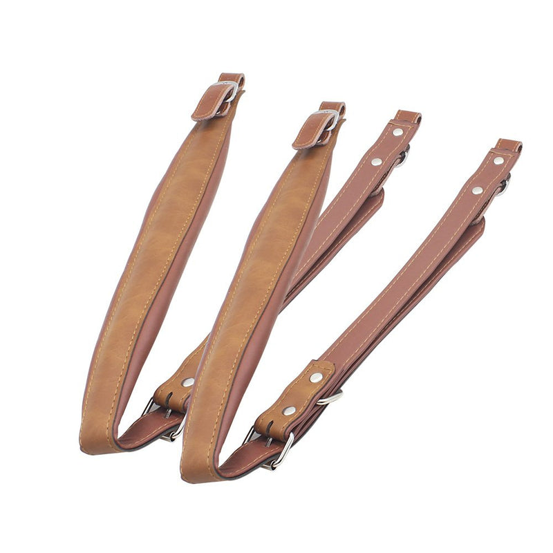 ammoon One Pair Synthetic Leather Accordion Shoulder Straps for 16-120 Bass Accordions Coffee