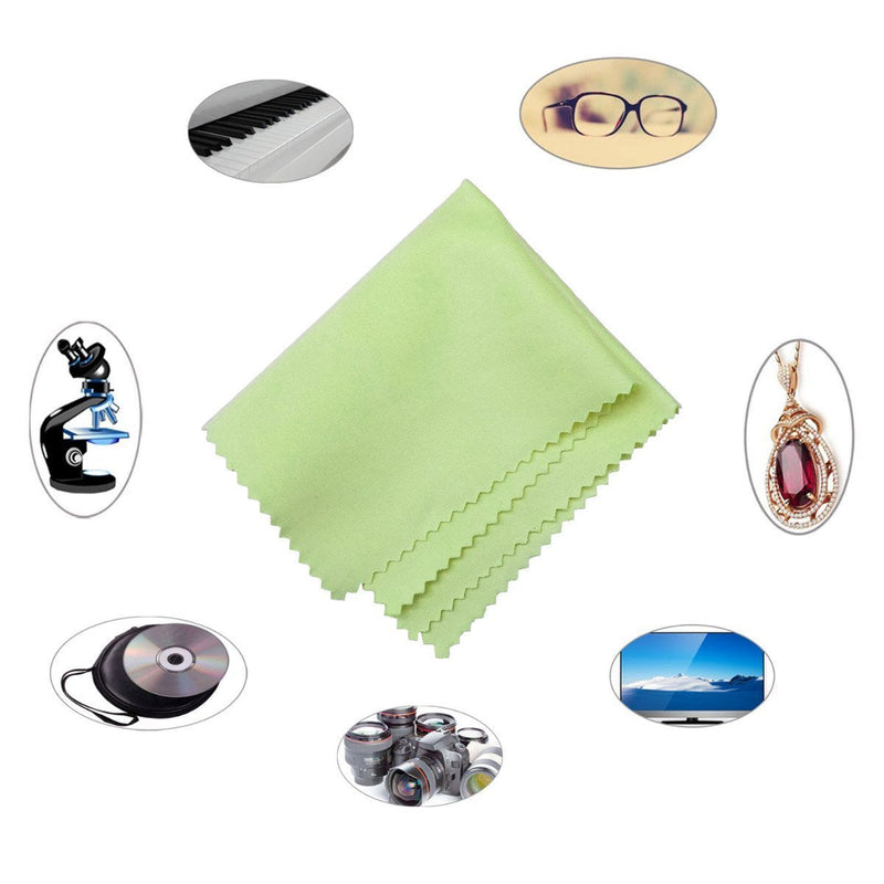 Microfiber Screen Cleaning Cloths, HTTX 4-Pack 6 x 7 inches for Cell Phones, Tablets, LCD TV, Laptop, Camera Lenses, Surface Tablet, Monitor, Car GPS Screens, Spectacles, Glasses, Watches [Green] Green