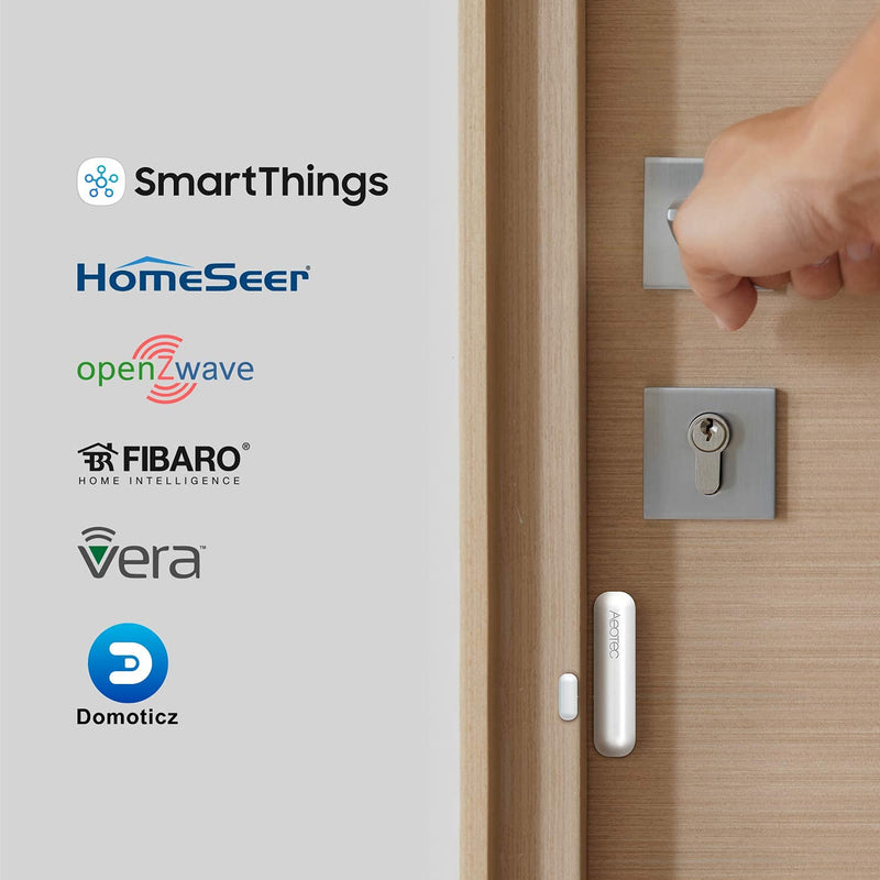 Zwave Door Sensor Window Sensor, Z-Wave Plus Enabled Aeotec 3-1 Door Window Sensor 7 Pro, Zwave Hub Required, Gen 7, White (Door/Window Sensor 7 Pro) Pro Version
