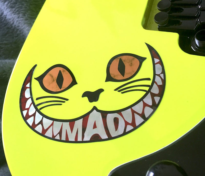 Cheshire Cat Mad Cat Inlay Sticker Decal For Guitar & Bass, Ukulele (BP)