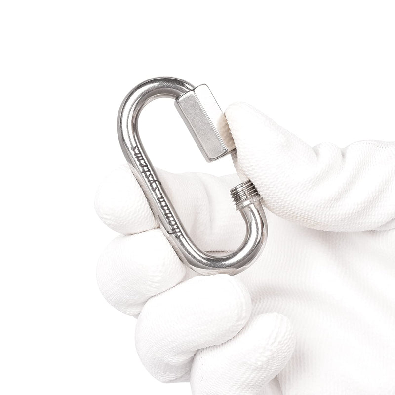 SHONAN 2.3 Inch Stainless Steel Chain Quick Links- 5 Pack 1/4" Locking Carabiners, Chain Hooks, Twist Key Ring Screw Chain Link, 880 Lbs Capacity 2.3 Inch, 5 Pack