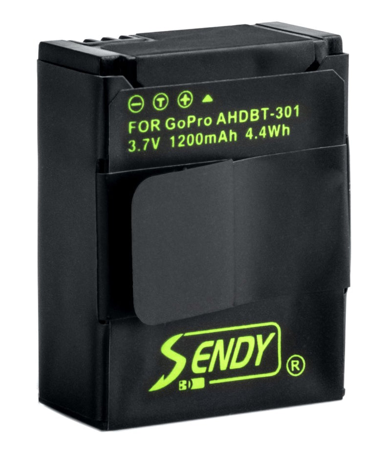 Sendy Battery (2-Pack) and Charger features a foldable US and European plug and UK plug for GoPro HD HERO3, HERO3+ and GoPro AHDBT-201, AHDBT-301, AHDBT-302