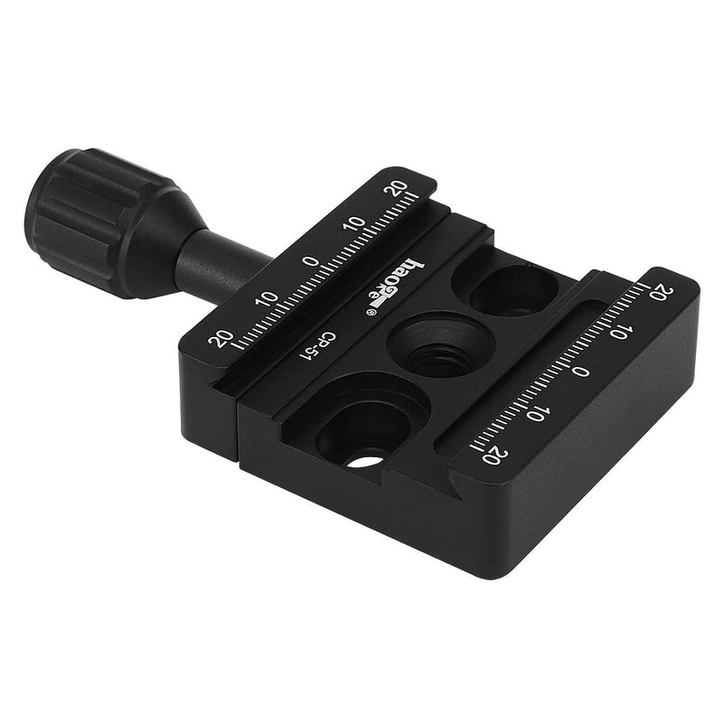 Haoge CP-51L 50mm Screw Knob Clamp Adapter Mount with Long Arm for Quick Release QR Plate Camera Tripod Ballhead Monopod Ball Head Fit Arca Swiss