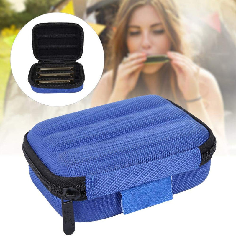 Dilwe Harmonica Case, 10 Hole Harmonica Zippered Carrying Case Box Shockproof Mouth Organ Bag for Beginner Students Kids Gift