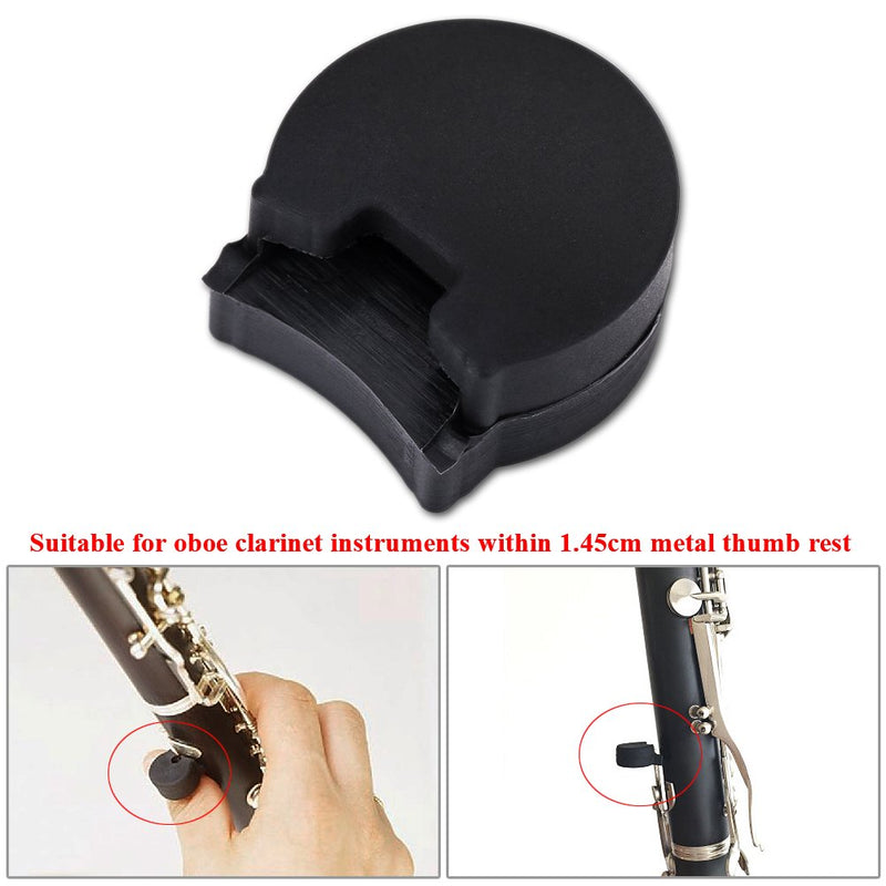 Dilwe 5Pcs Thumb Rest for Oboe Clarinet, Thumb Rest Cushion Finger Pretector Finger Cover Comfort 10mm Thickness Black