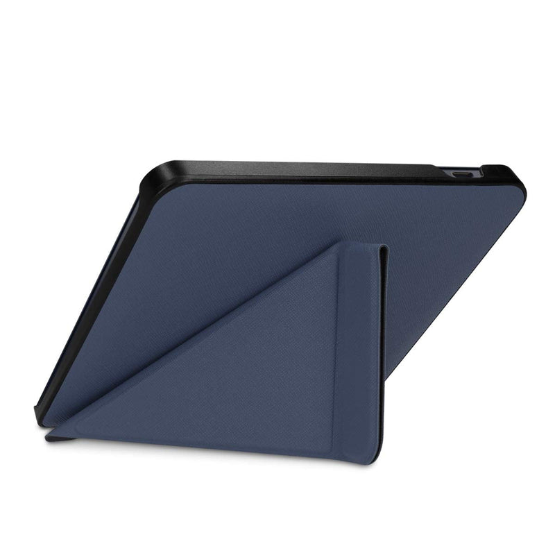kwmobile Origami Case Compatible with Kobo Libra H2O - Case Ultra Slim Fit PU Leather Cover with Stand - Dark Blue