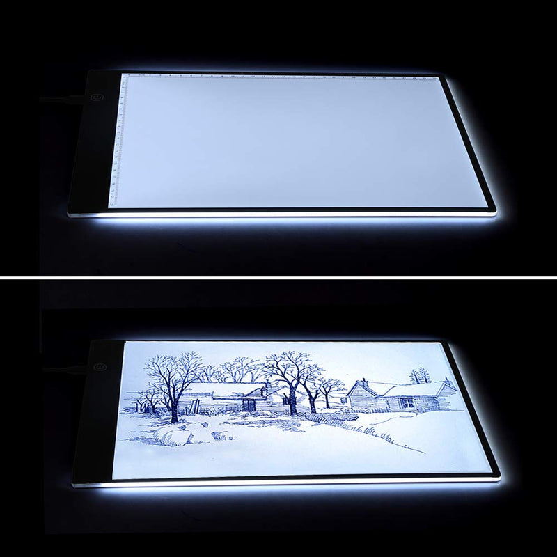 Hilitand Portable A4 LED Tracing Board Stencil Drawing Thin Pad Light Box Table for Tattoo Art Artist Adjustable Three Light Blocking