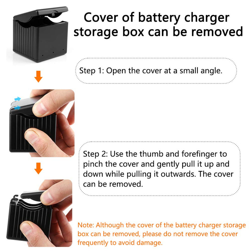 Battery Charger and Storage Box for OSMO Action Batteries Fast Charger Can Charge and Storage Three OSMO Action Batteries and Carry Two TF(Micro SD) Cards at The Same Time