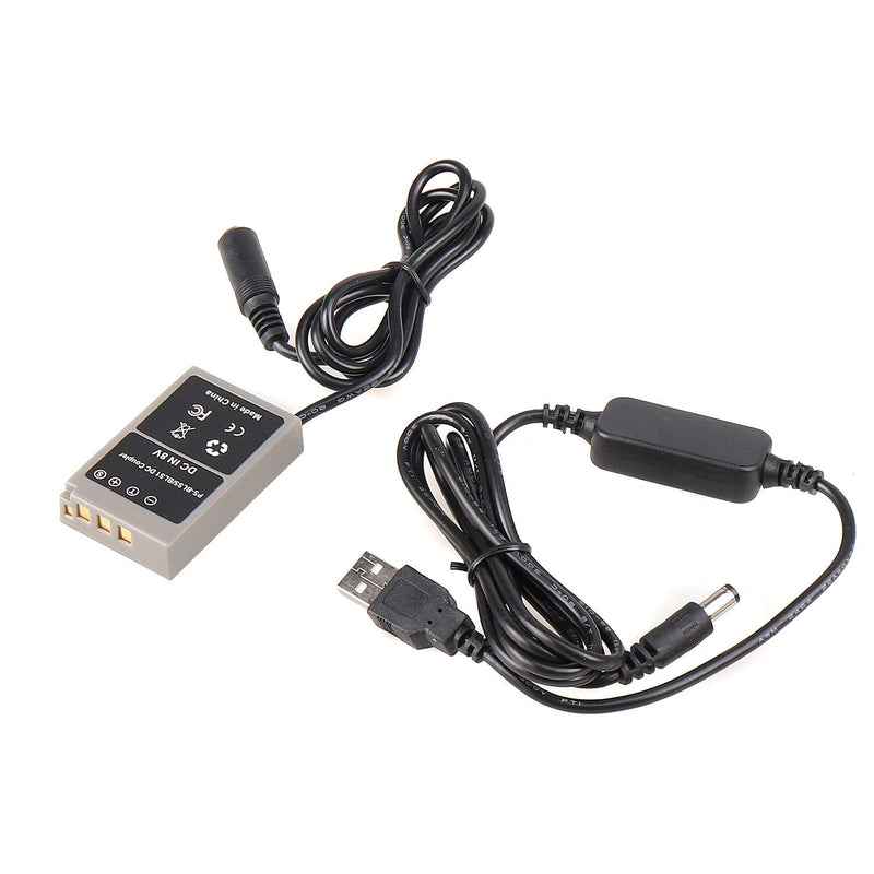 [AUSTRALIA] - FocusFoto Full Decoded BLS-1 BLS-5 BLS-50 Dummy Battery DC Coupler with USB Cable for Olympus OM-D E-M10 Mark II III IV Pen E-PL9 E-PL8 E-PL7 E-PL6 E-P3 E-P2 E-PM3 Camera Battery Power Bank 