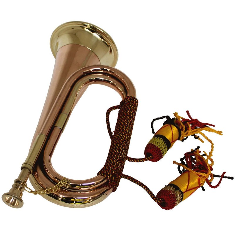 CAVALRY BUGLE CIVIL WAR WITH COPPER AND BRASS FINISH MUSICAL INSTRUMENT