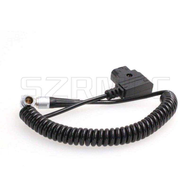 SZRMCC D-tap to 0B 2 Pin Male Coiled Power Cable for Teradek Bolt ARRI RED Paralinx Preston Transvideo SmallHD (Right Angle) Right Angle