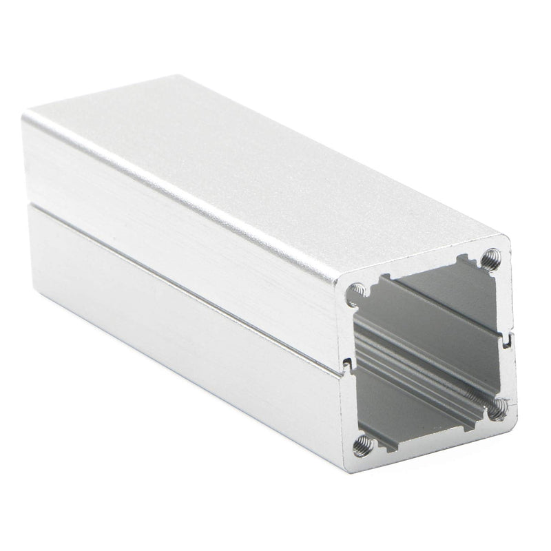 JIUWU 2pcs Silver Surface Drawing Process Split Aluminum Enclosure Electronic Project Box Case for PCB Instrument Amplifier DIY, 25x25x80mm (WHL)