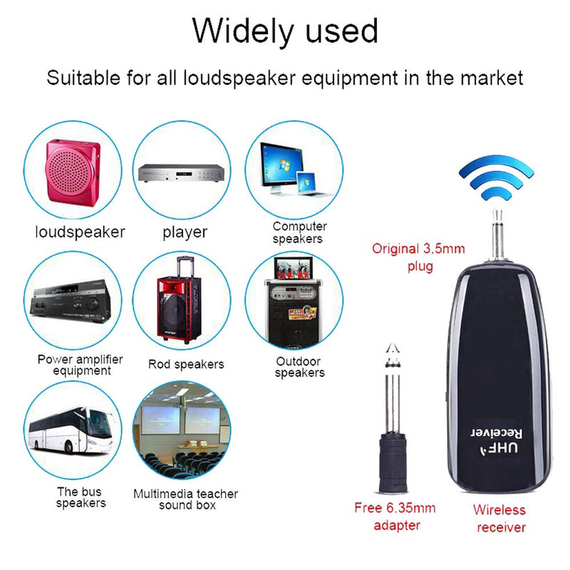 [AUSTRALIA] - Wireless Microphone Headset, Premium UHF Wireless Mic System, 160ft Range, Headset Mic and Handheld Mic 2 in 1, Rechargeable for Voice Amplifier, Stage Speakers, PA System, Suitable for Teacher, Guide 