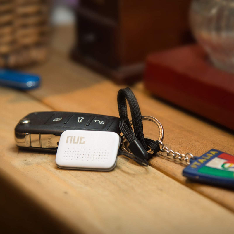 Nutale Key Finder Locator Mini Smart Bluetooth Tracker Anti-Lost Bidirectional Alarm Mode Wallet Tracker Key Finder Keychain for Find Key Pets Luggage Wallet - Blue/White (White) White