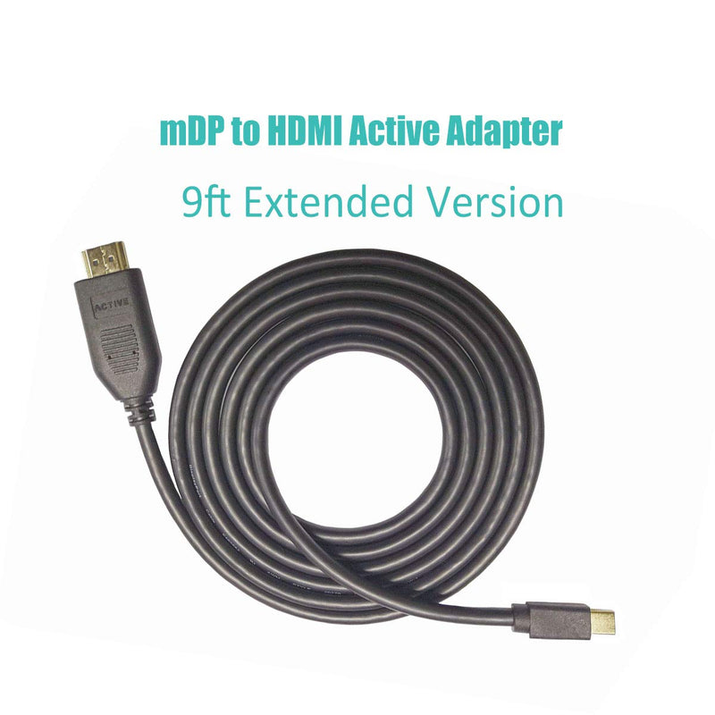 Active Mini DisplayPort to HDMI 2.0 Adapter Cable 9 Feet, Bocohm mDP to HDMI Active Cable Supporting Eyefinity Technology & 4K @ 60Hz Resolution 9Ft