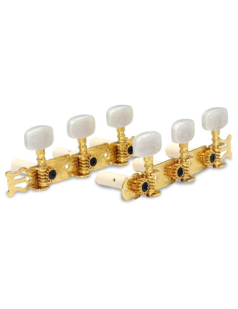 Metallor Guitar Tuning Pegs Gold Plated Machine Heads Tuning Keys Tuners Single Hole for Classical Guitar 3 on a Plank 3L 3R. G304