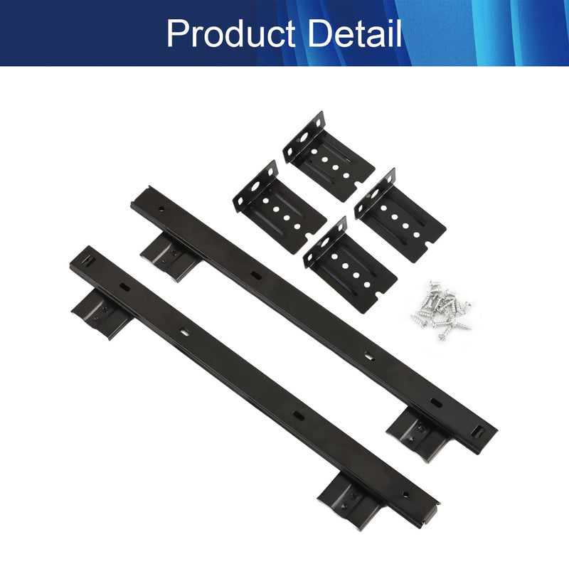 Juvielich 14" Side Mount 2 Fold Ball Drawer Slides, Solf Self Closing Drawer Rails, 100-LBS Weight Capacity Black 1 Pair