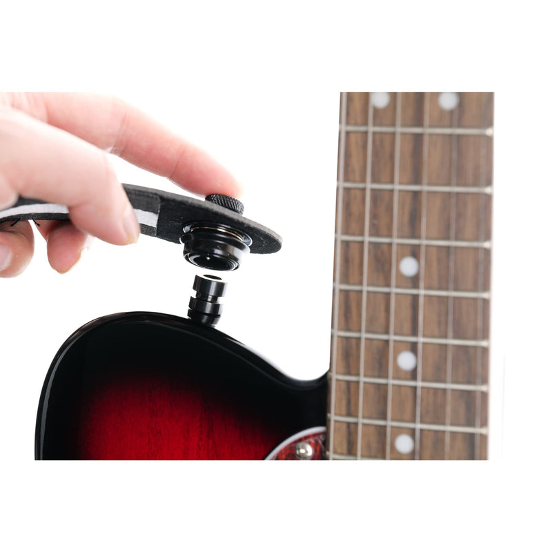 Musiclily Chrome Guitars Big Strap Lock System, Black (Pack of 2)