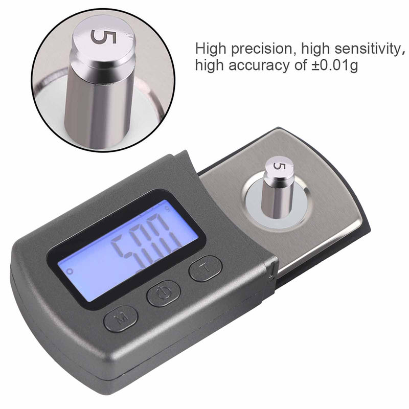 Zerone LCD Digital Cartridge Stylus Tracking Force Gauge Scale 0.01g with 5g Calibration Weight for Phono Cartridge