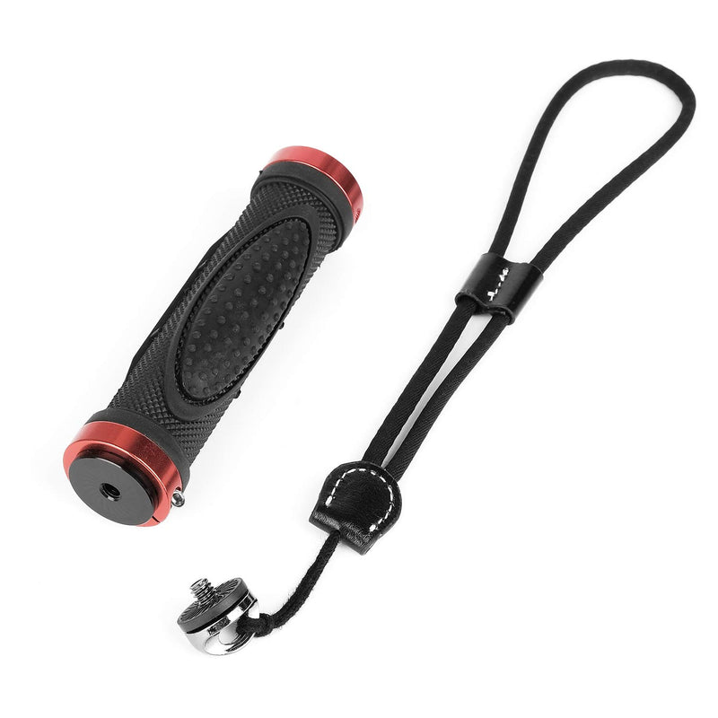 [AUSTRALIA] - ChromLives Camera Handle Grip Support Mount with Camera Wrist Strap Handlegrip Camera Stabilizer with 1/4'' Male Screw for Digital Video Camera Camcorder Action Camera LED Video Light Smartphone Handle Grip with Wrist 
