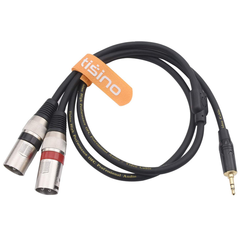 [AUSTRALIA] - TISINO 3.5mm to Dual XLR Stereo Cable 1/8 inch Mini Jack to 2 XLR Male Y Splitter Adapter Cord- 3.3 FT 3.3 feet 