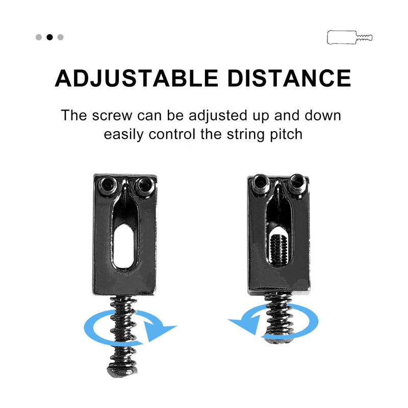 [AUSTRALIA] - SAPHUE Guitar Bridge Saddle with Spring Screws Wrench Tremolo for Fender Strat Stratocaster Tele Telecaster Electric Guitar Replacement Parts Accessories 6Pcs Bridge Saddles（Black） Black 