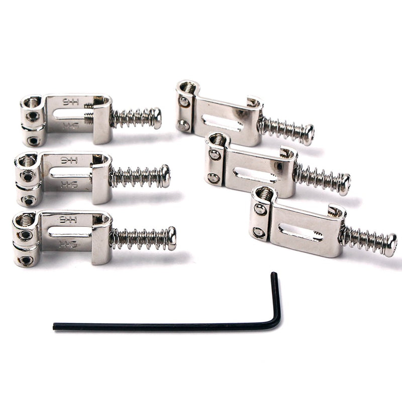 Alnicov Electric Guitar Saddle,6 Roller Bridge Saddles for Strat Tele Electronic Guitar Chrome