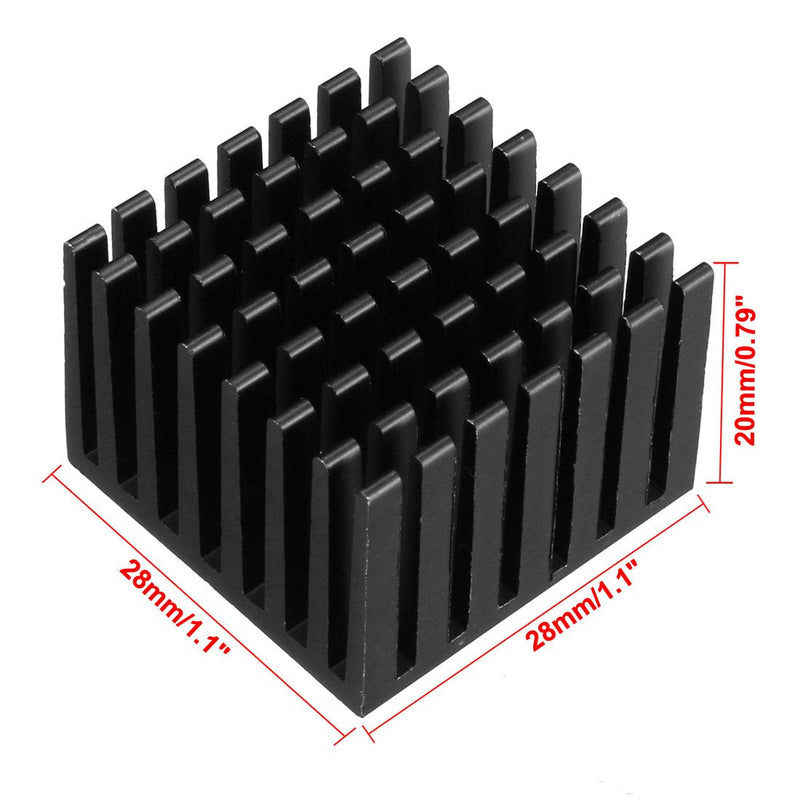 uxcell Aluminum Heatsink Cooler Circuit Board Cooling Fin Black 28mmx28mmx20mm 10Pcs for Led Semiconductor Integrated Circuit Device