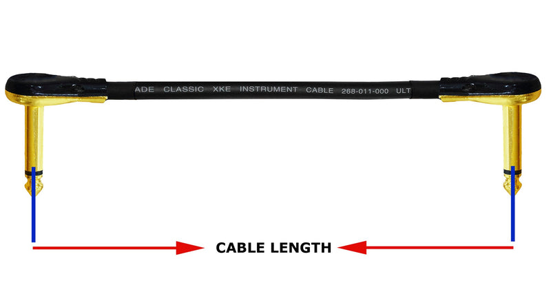 3 Units - Van Damme Pro Grade Classic XKE - 30 Inch (76 cm) – Premium, Ultra-Flexible Multi -Shielded Guitar Bass Effects Instrument, Patch Cable - with Premium Gold Plated, Low-Profile, Right Angled Pancake type TS (6.35mm) Connectors