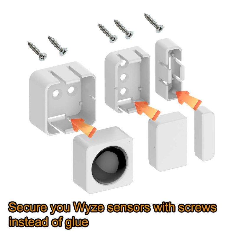 Wyze Sensor Mounting Bracket for Old Version 1st Gen,(NO Sensors), Screw Mount Solution for Wyze Sense Starter Kit,Qunions Specific Holder for Wyze Motion Sensor and Contact Sensors(3-Pack)