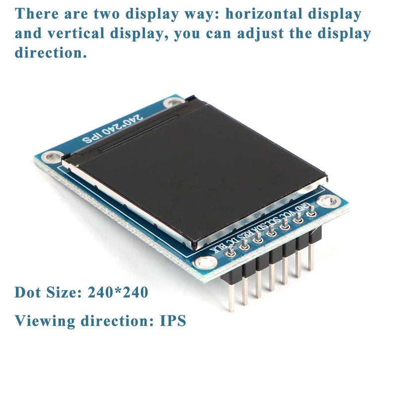 MakerFocus TFT LCD Screen Display 1.3inch TFT LCD Module, 240240 IPS 65K Full Color 3.3V with SPI Interface ST7789 IC Driver, 51 STM32 Ar duino Routines for DIY