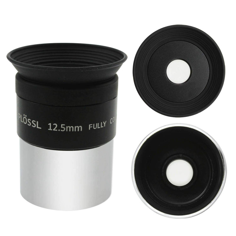 Astromania 1.25" 12.5mm Plossl Telescope Eyepiece - 4-Element Plossl Design - Threaded for Standard 1.25inch Astronomy Filters