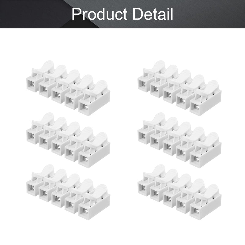 Fielect 30Pcs CH-5 Premium Spring Wire Connectors Screw Quick Terminal Barrier Block for LED Strip Light Wire Connecting CH-5 30Pcs