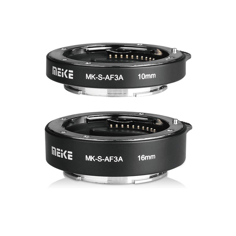MEIKE MK-S-AF3A Metal Auto Focus Macro Extension Tube Adapter Ring (10mm+16mm) for Sony Mirrorless E-Mount FE-Mount A7 NEX Camera A7 A7M2 NEX3 NEX5 NEX6 NEX7 A5000 A5100 A6000 A6300 A6500 A9 A7III